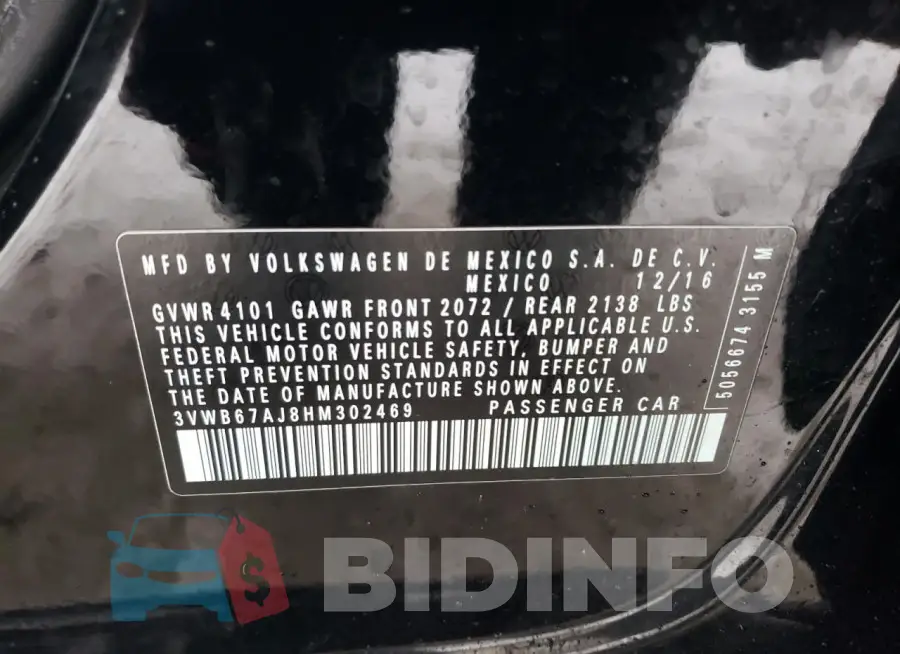 3VWB67AJ8HM302469 Photo# 12