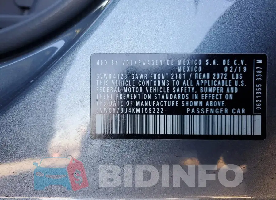 3VWC57BU4KM159222 Photo# 12