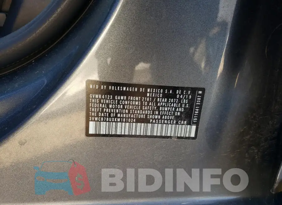 3VWCB7BUXKM181024 Photo# 12