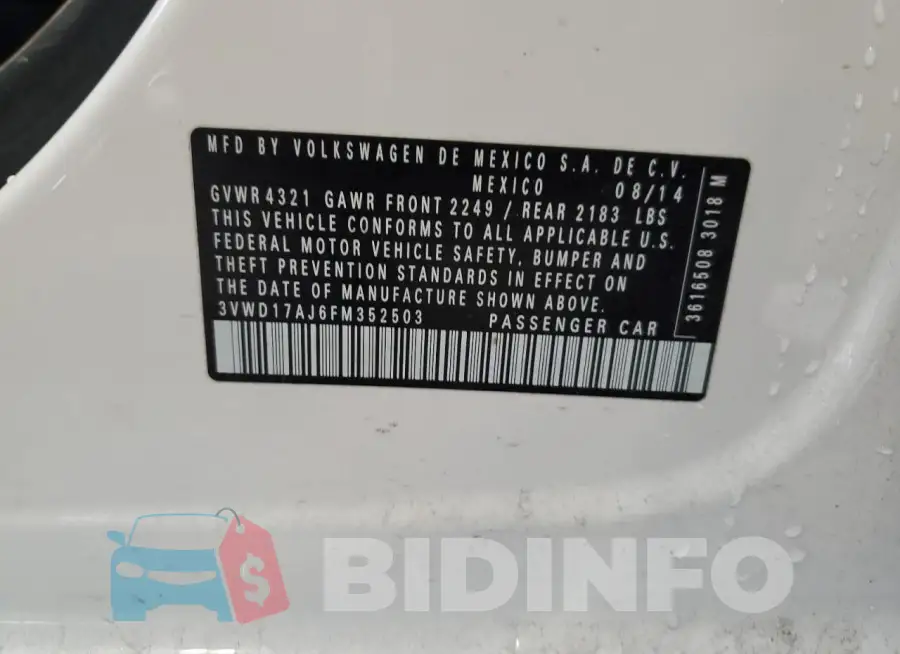3VWD17AJ6FM352503 Photo# 12