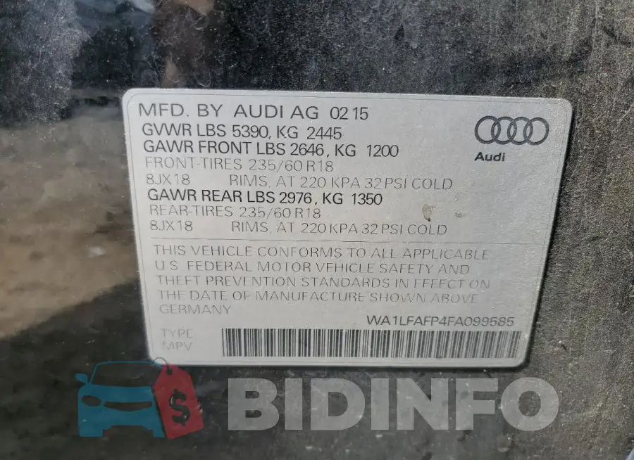 WA1LFAFP4FA099585 Photo# 14