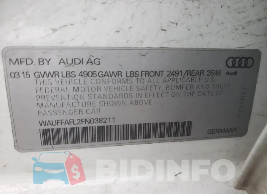 WAUFFAFL2FN038211 Photo# 13