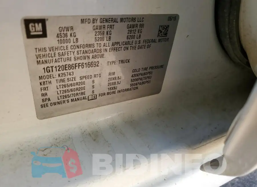 1GT120E86FF616692 Photo# 12