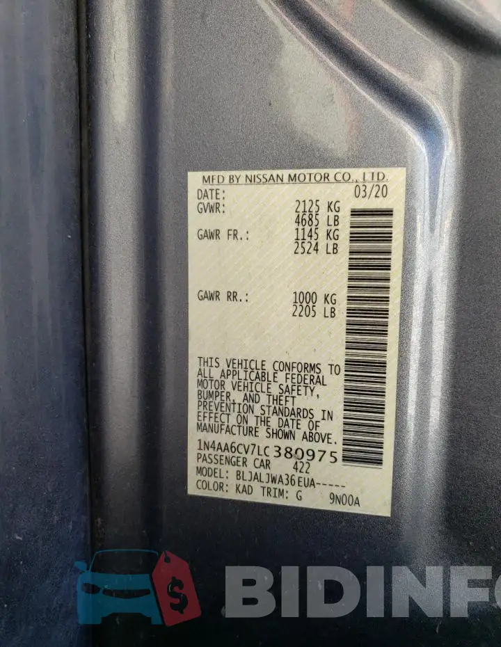1N4AA6CV7LC380975 Photo# 12