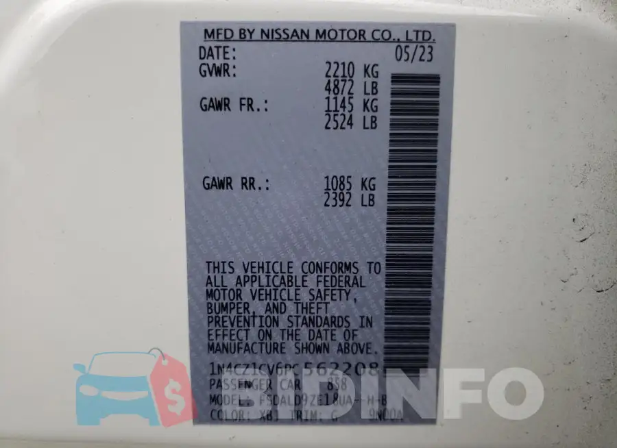 1N4CZ1CV6PC562208 Photo# 13