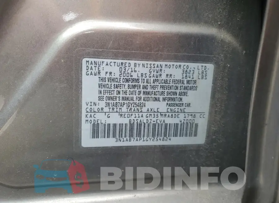 3N1AB7AP1GY254824 Photo# 12