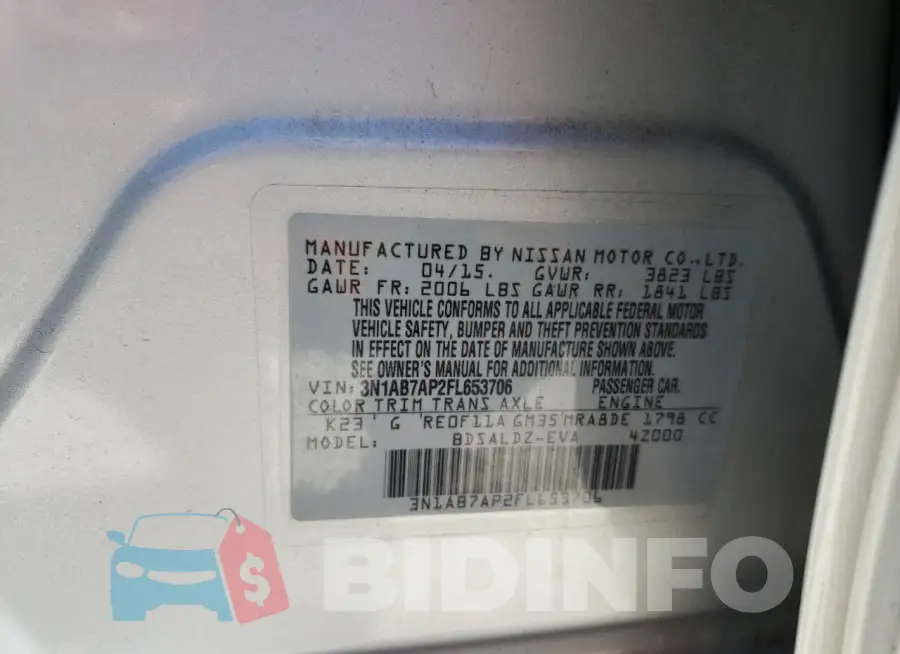 3N1AB7AP2FL653706 Photo# 12