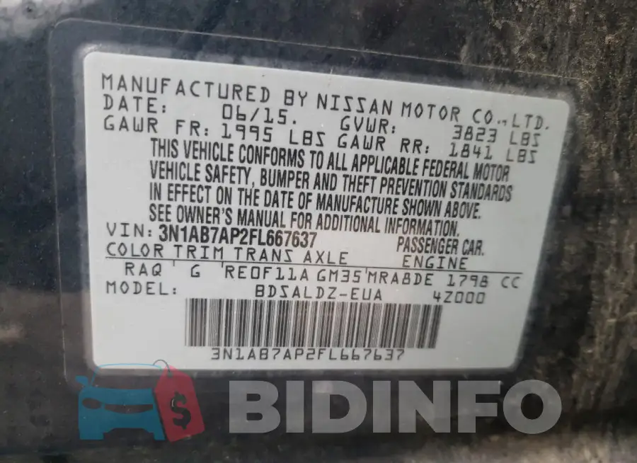 3N1AB7AP2FL667637 Photo# 12