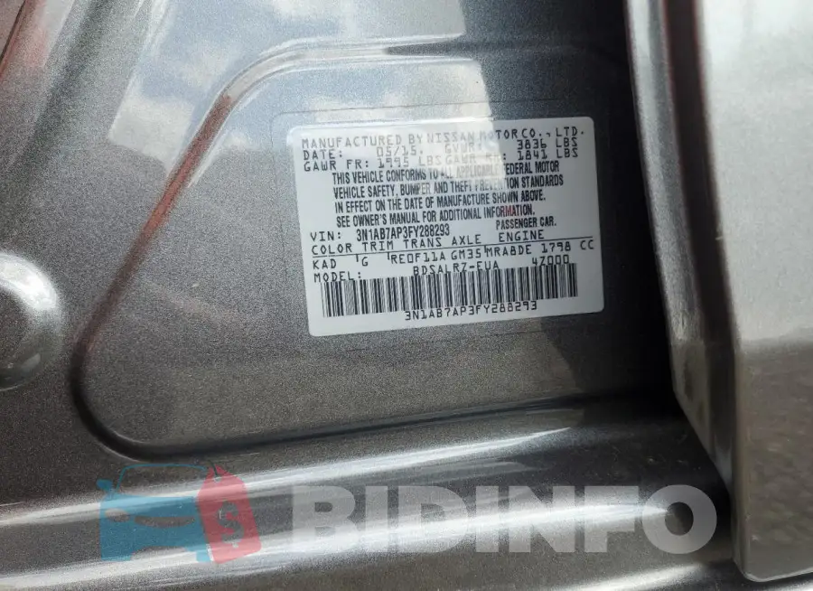 3N1AB7AP3FY288293 Photo# 12