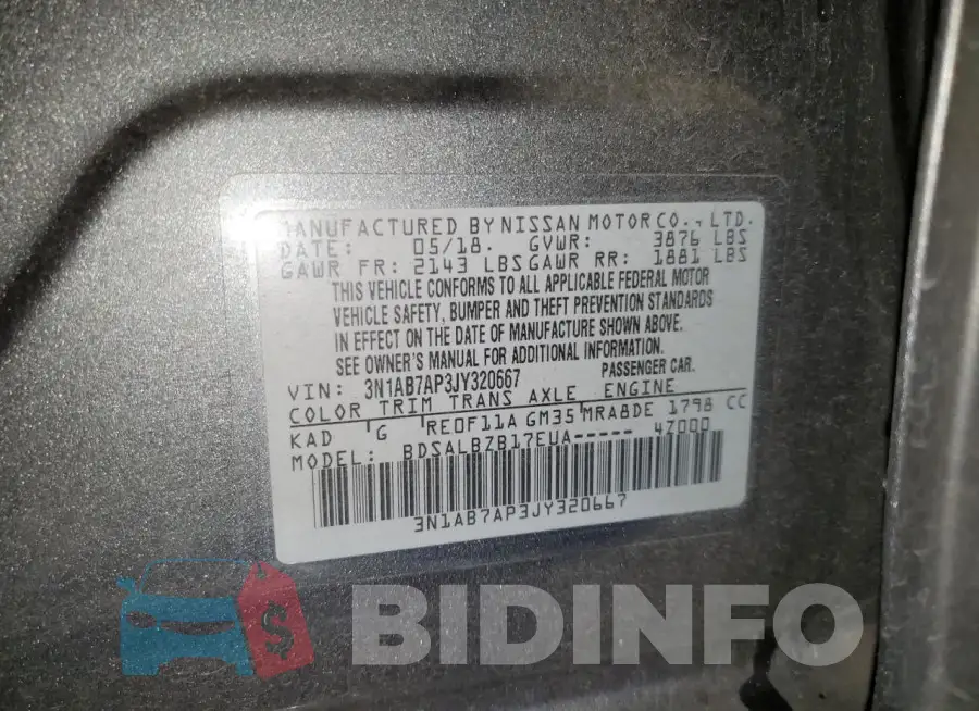 3N1AB7AP3JY320667 Photo# 12