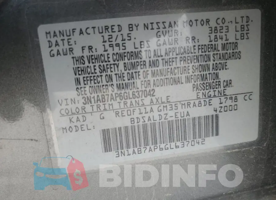 3N1AB7AP6GL637042 Photo# 12