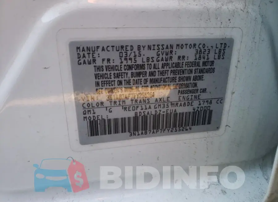 3N1AB7AP7FY255264 Photo# 12