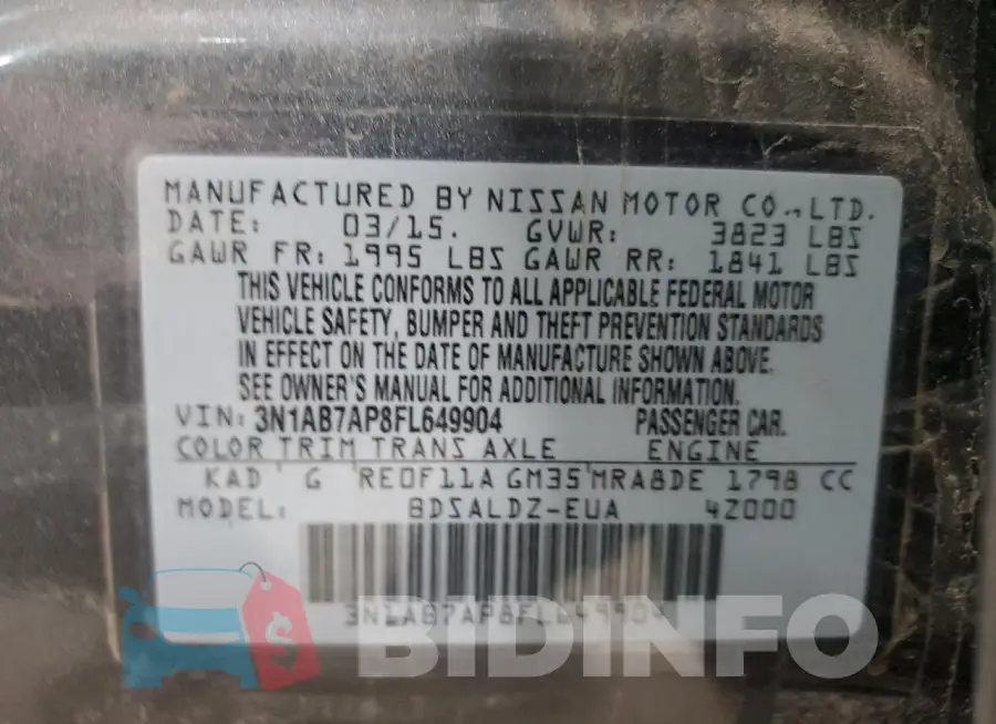 3N1AB7AP8FL649904 Photo# 12