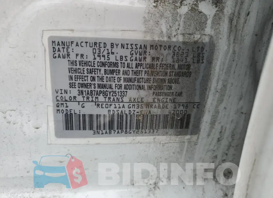 3N1AB7AP8GY251337 Photo# 12