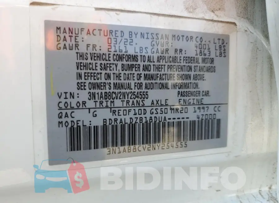 3N1AB8CV2NY254555 Photo# 12