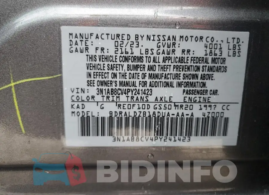 3N1AB8CV4PY241423 Photo# 12
