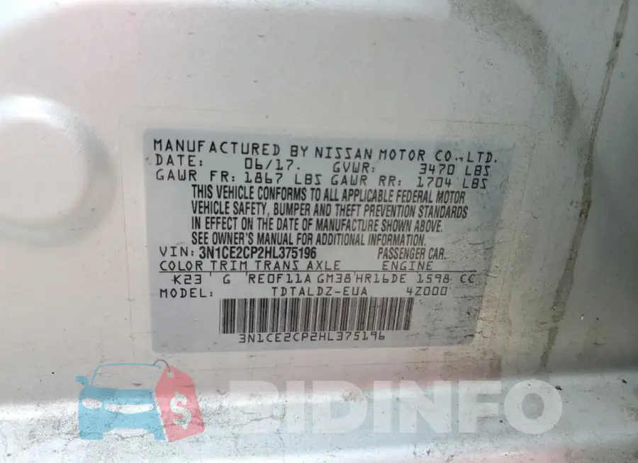 3N1CE2CP2HL375196 Photo# 12