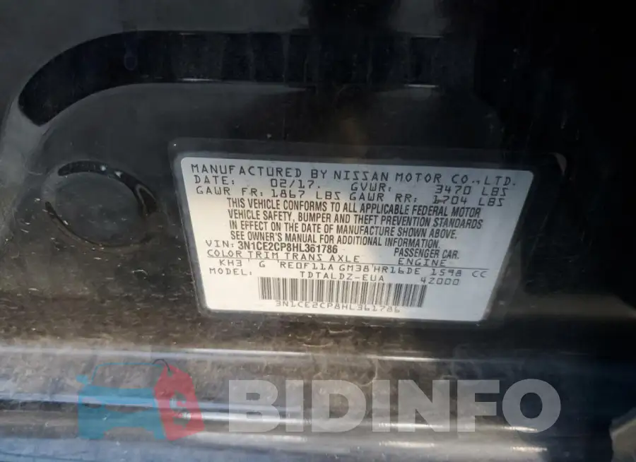 3N1CE2CP8HL361786 Photo# 12