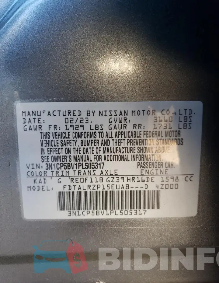 3N1CP5BV1PL505317 Photo# 13