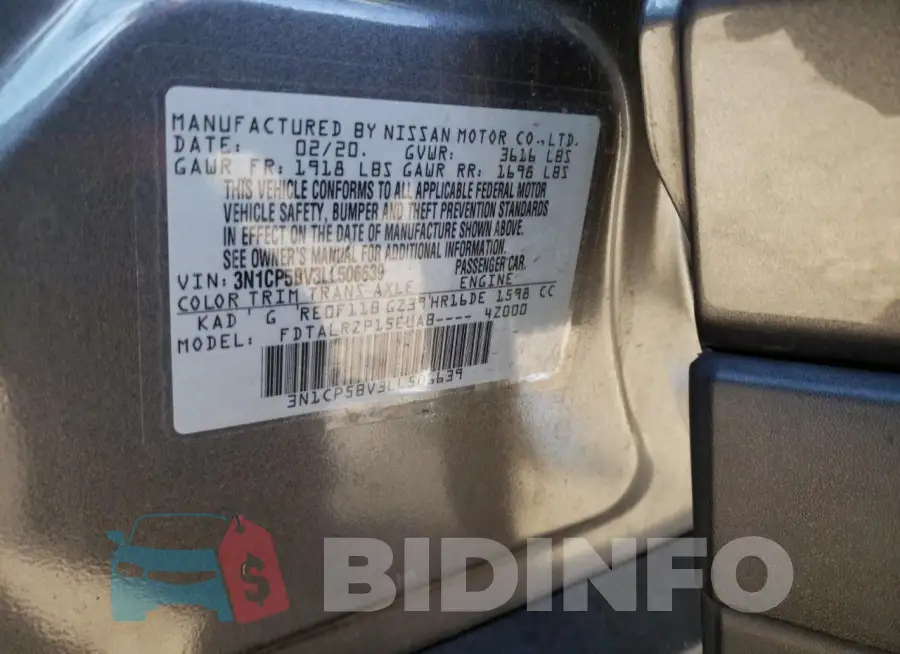 3N1CP5BV3LL506639 Photo# 13