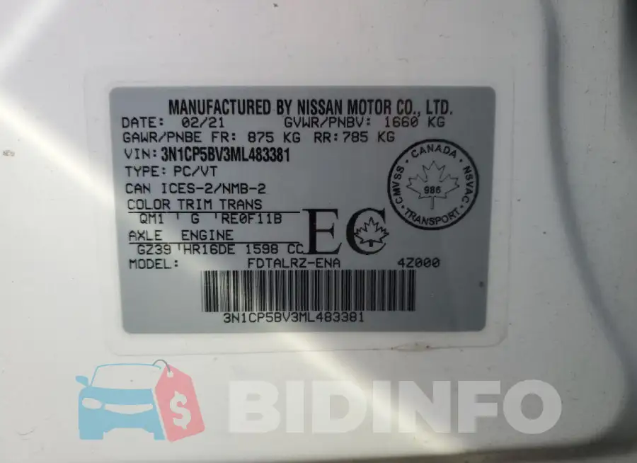3N1CP5BV3ML483381 Photo# 13
