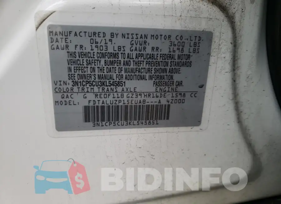 3N1CP5CU3KL545851 Photo# 12