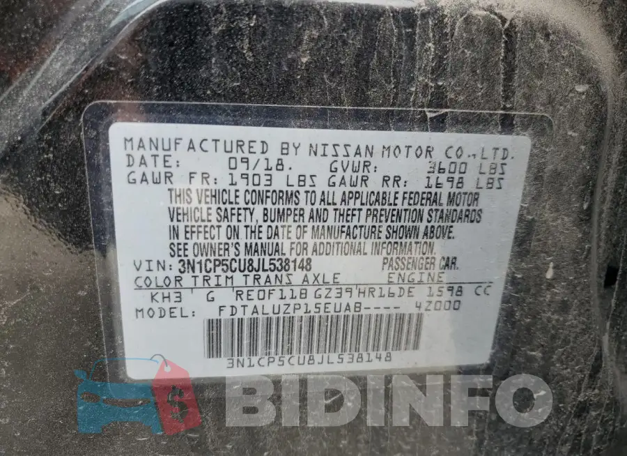 3N1CP5CU8JL538148 Photo# 12