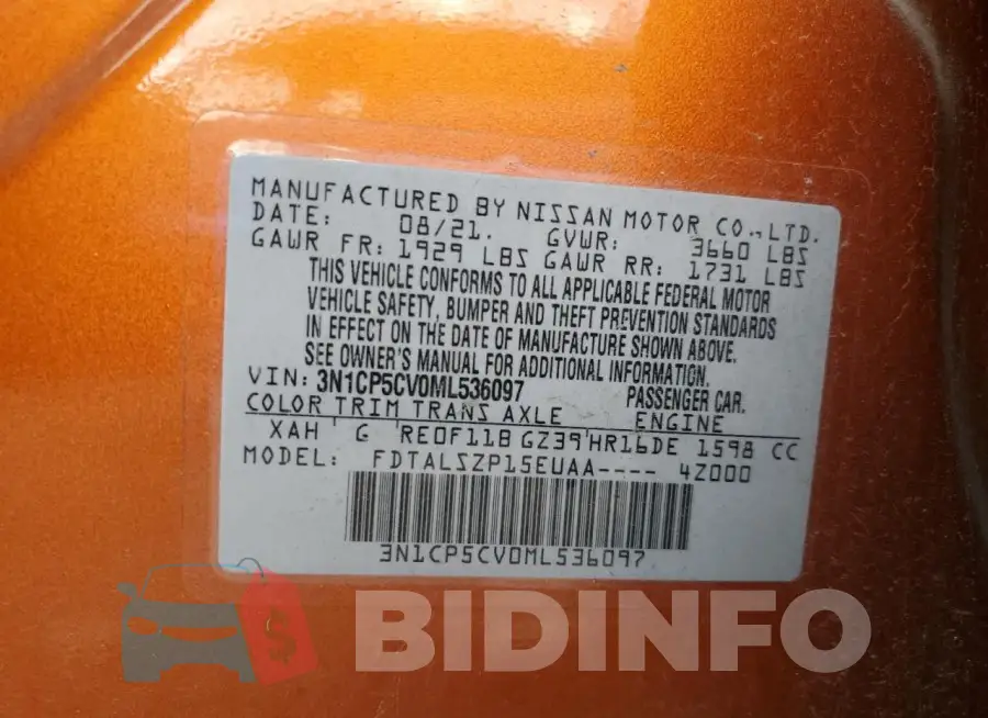 3N1CP5CV0ML536097 Photo# 12