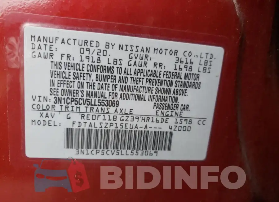 3N1CP5CV5LL553069 Photo# 12