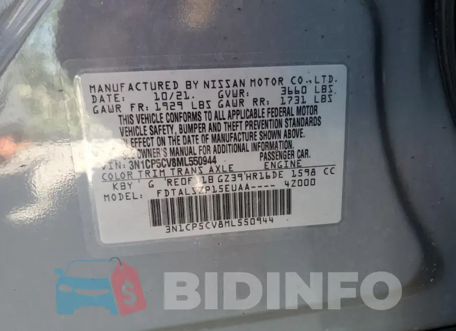 3N1CP5CV8ML550944 Photo# 13