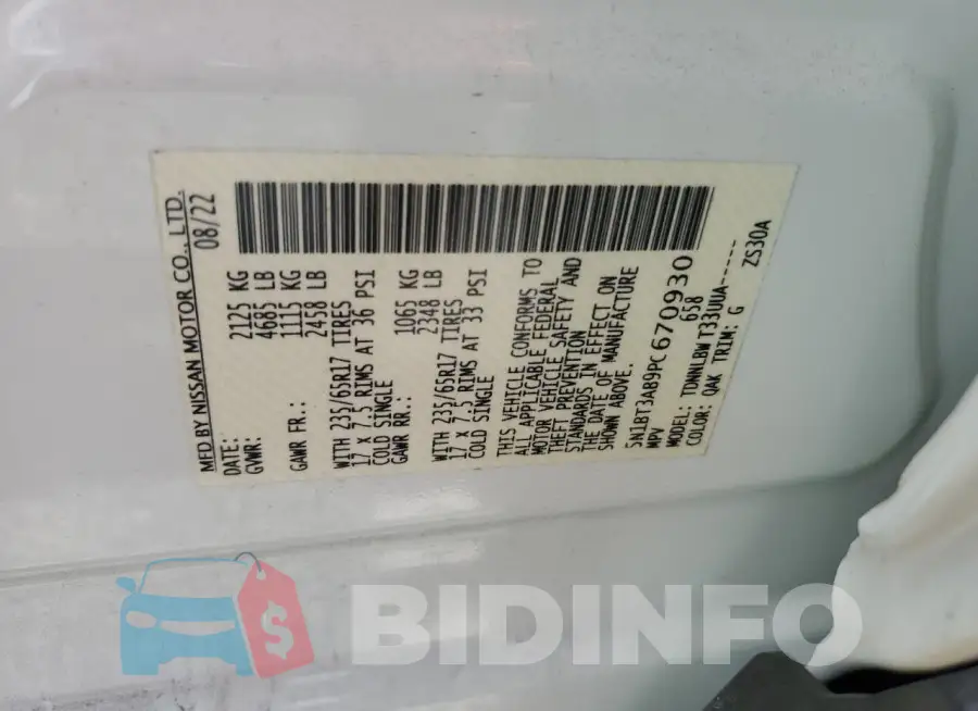 5N1BT3AB9PC670930 Photo# 12