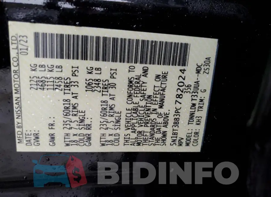 5N1BT3BB3PC782024 Photo# 14