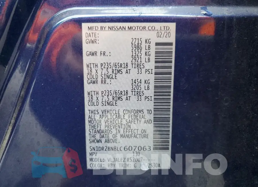 5N1DR2BN8LC607063 Photo# 13