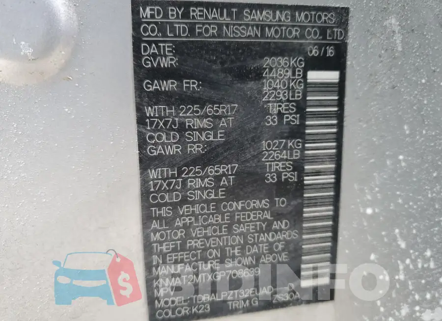 KNMAT2MTXGP708639 Photo# 14