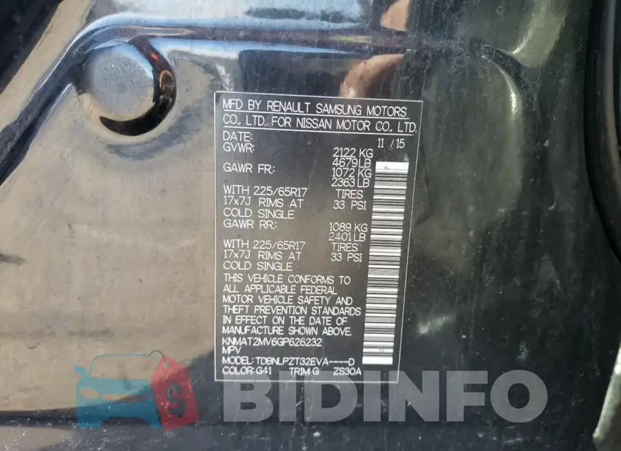 KNMAT2MV6GP626232 Photo# 13