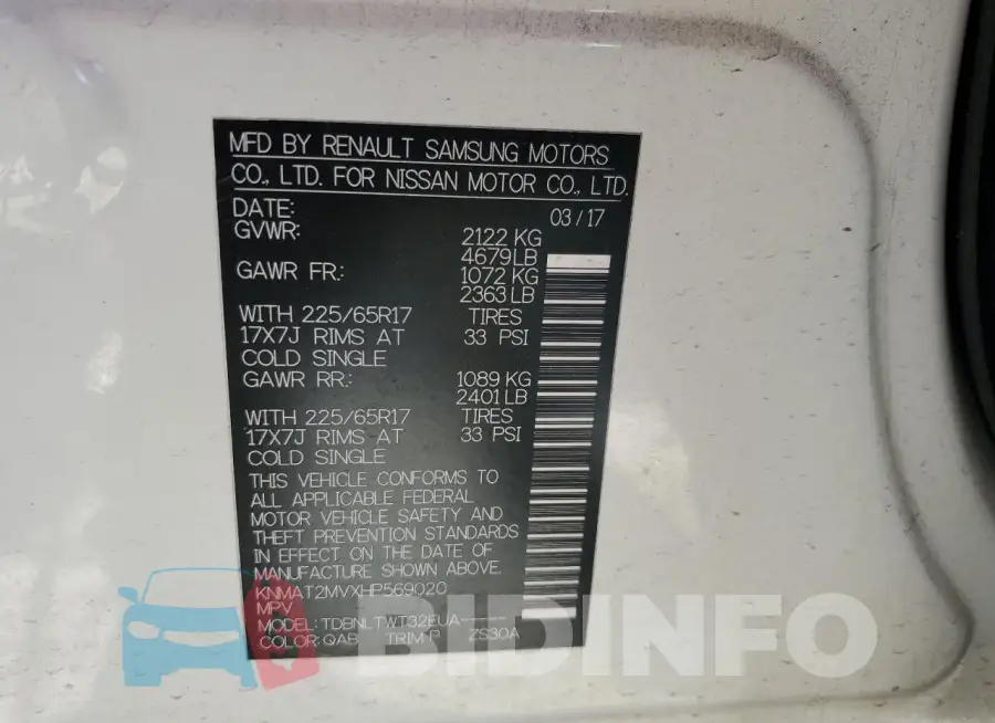 KNMAT2MVXHP569020 Photo# 13