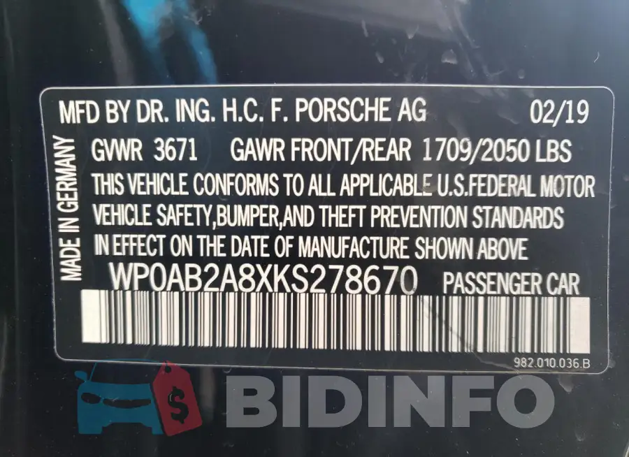 WP0AB2A8XKS278670 Photo# 12