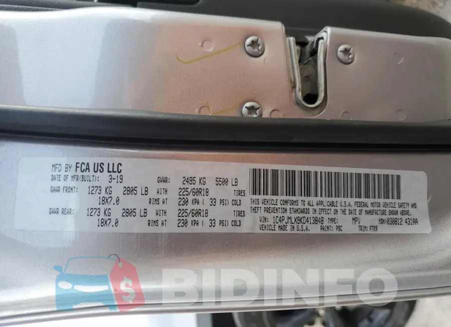 1C4PJMLX9KD413848 Photo# 13