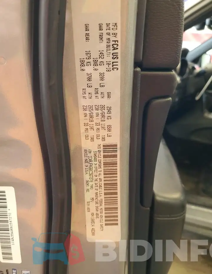 1C4RJFAG6KC567270 Photo# 12