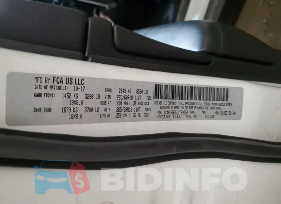 1C4RJFBG5JC189150 Photo# 13