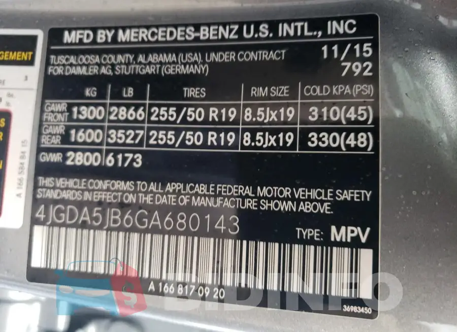 4JGDA5JB6GA680143 Photo# 13