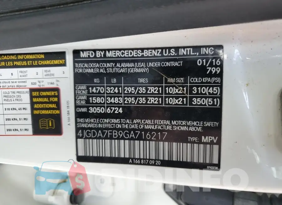 4JGDA7FB9GA716217 Photo# 13
