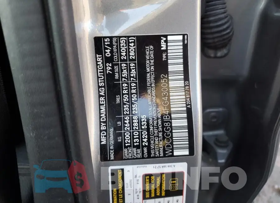 WDCGG8JB4FG430052 Photo# 13