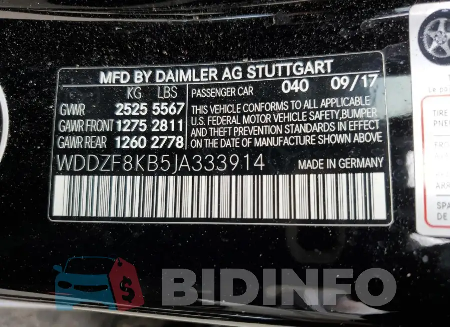 WDDZF8KB5JA333914 Photo# 12
