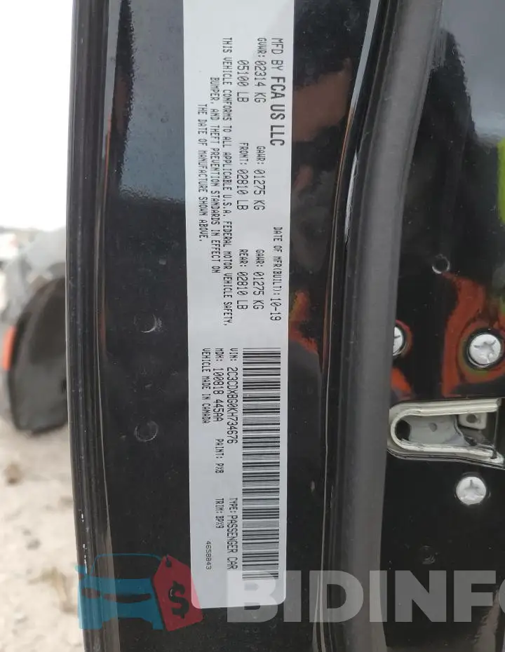 2C3CDXBG0KH734676 Photo# 13