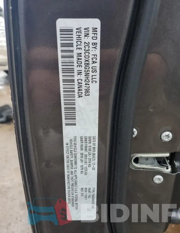 2C3CDXBG5NH247963 Photo# 13