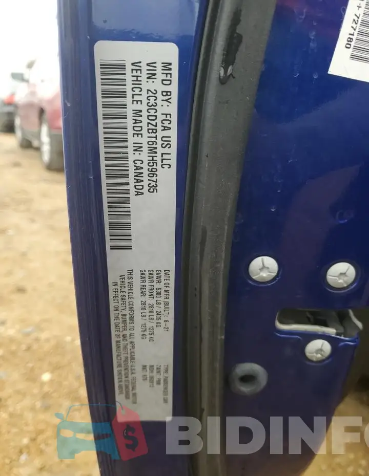 2C3CDZBT6MH596735 Photo# 12