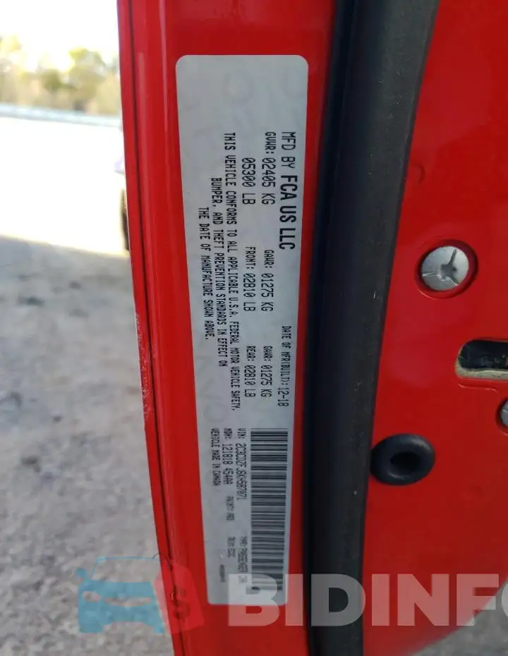 2C3CDZFJ6KH587071 Photo# 12