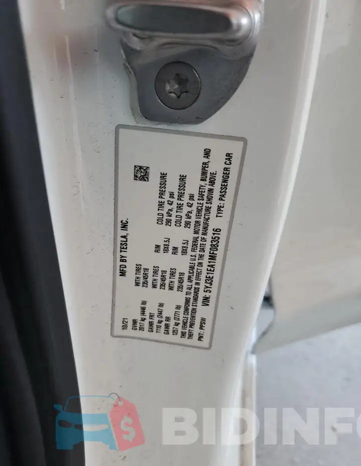 5YJ3E1EA1MF083516 Photo# 12