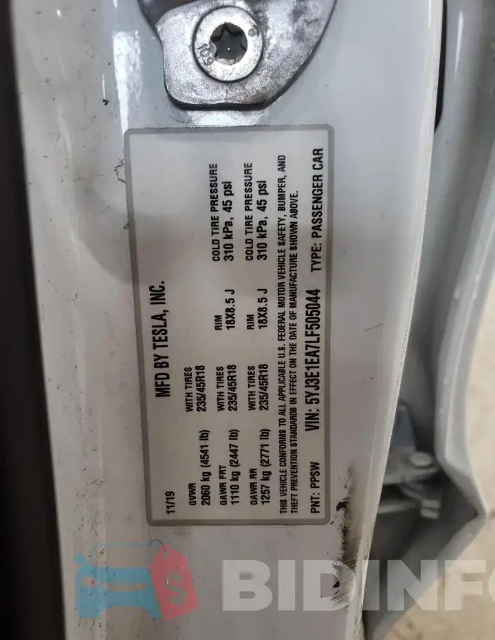 5YJ3E1EA7LF505044 Photo# 12